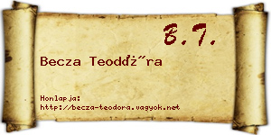 Becza Teodóra névjegykártya